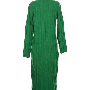 MNG Green Mock Neck Long Sleeve Sweater Dress